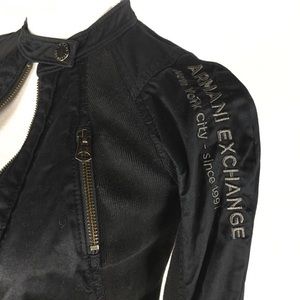 AX Armani Exchange Black Sexy Moto Zip Jacket XS/S
